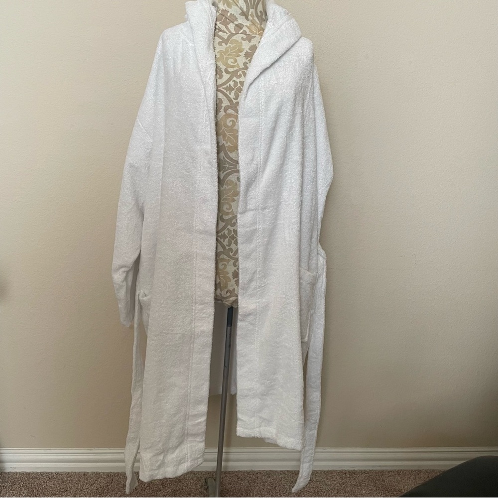 NWT - Nine West Luxury Turkish Cotton Hooded Robe - Unisex XL - Picture 7 of 9
